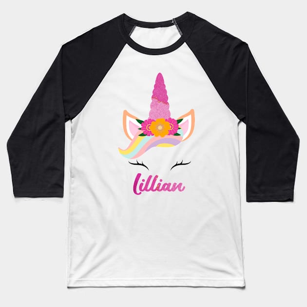 Name lillian unicorn lover Baseball T-Shirt by Gaming champion